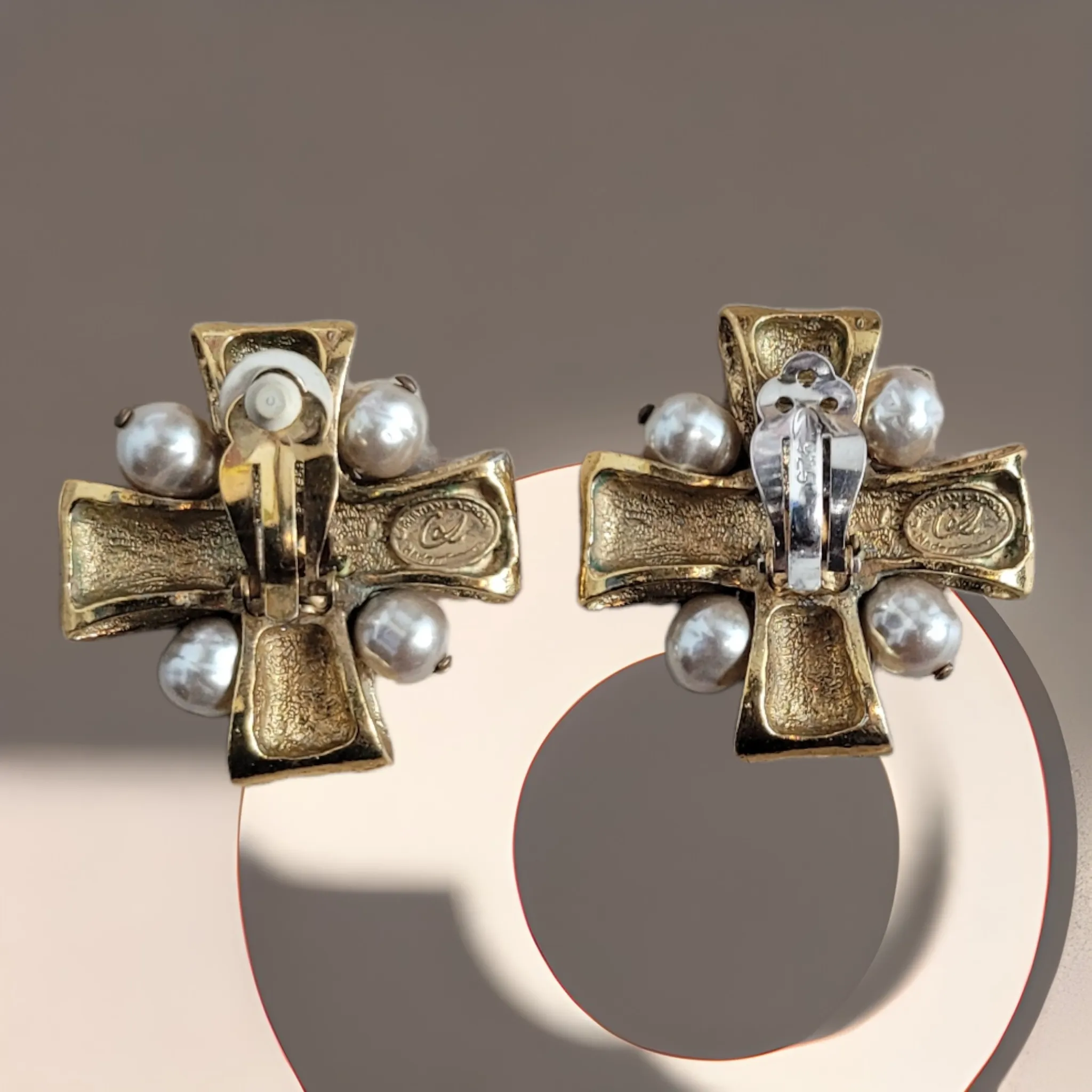 80s Vintage Clip-On Earrings Christian Lacroix