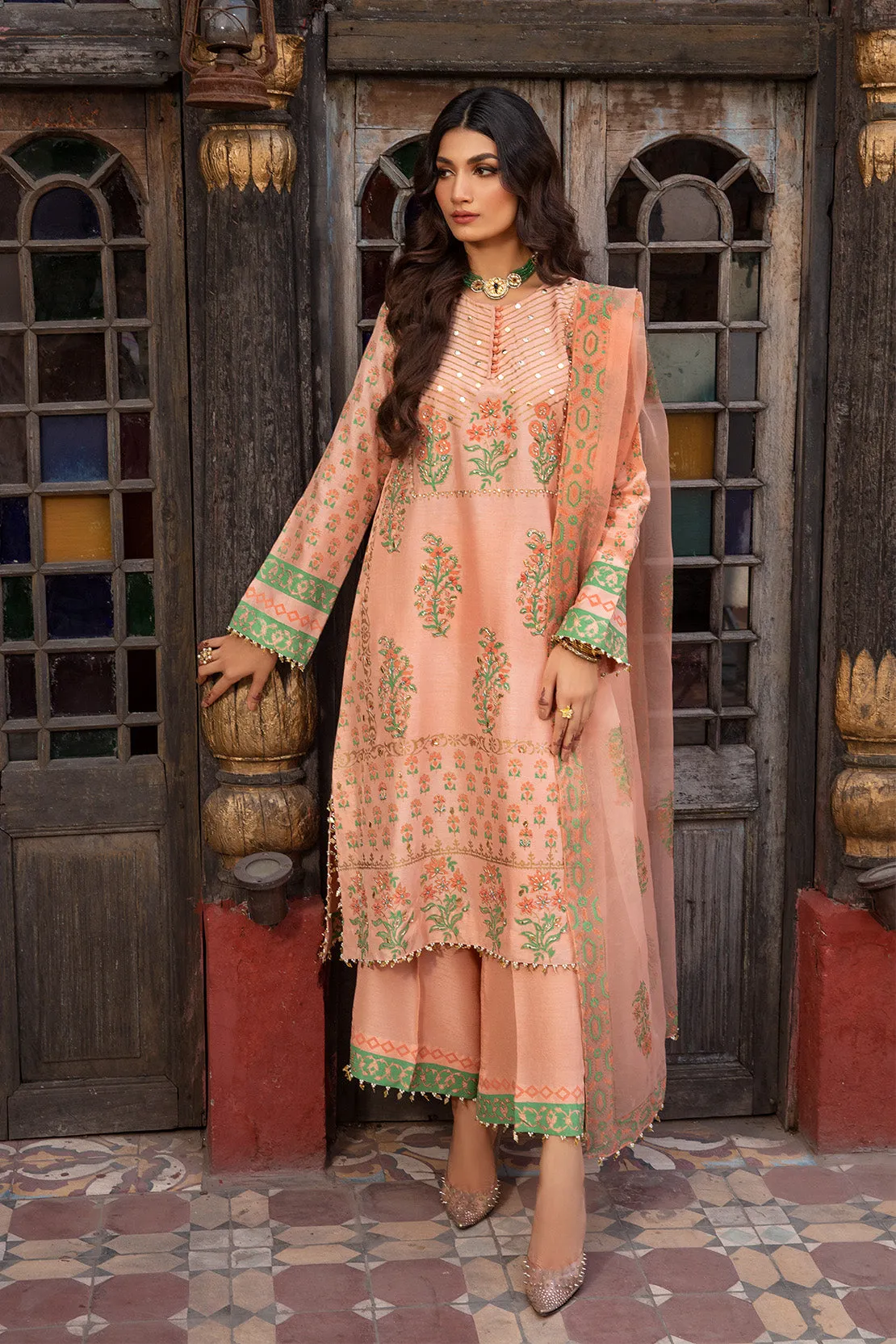 ADAAB – 3PC RAWSILK & ORGANZA WEDDING FESTIVE PRET