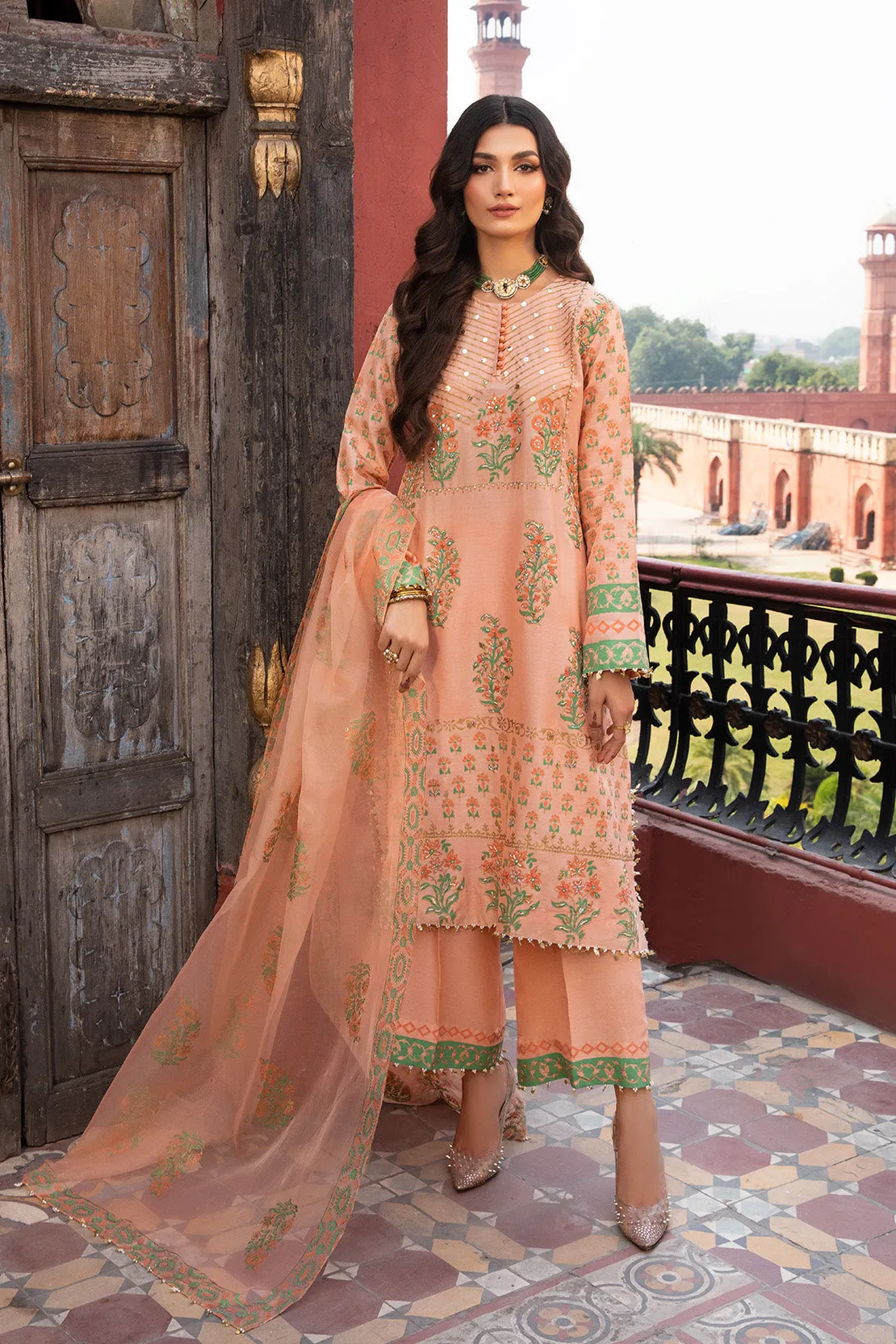 ADAAB – 3PC RAWSILK & ORGANZA WEDDING FESTIVE PRET