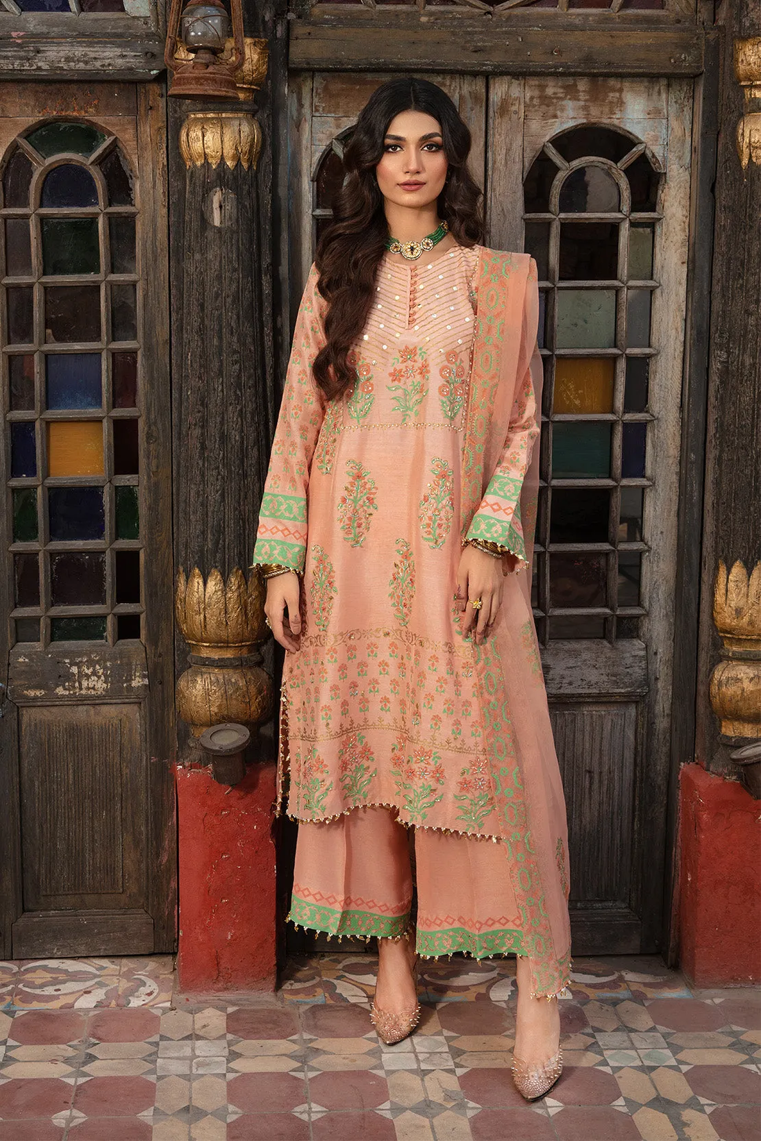 ADAAB – 3PC RAWSILK & ORGANZA WEDDING FESTIVE PRET