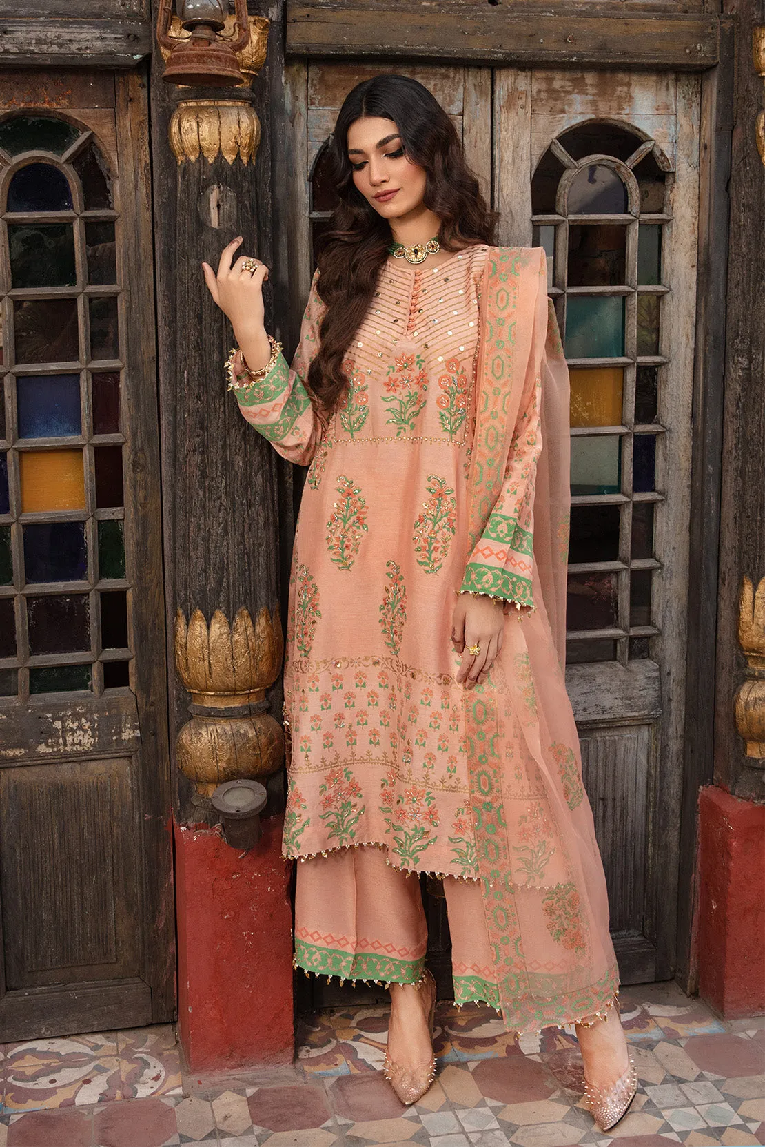 ADAAB – 3PC RAWSILK & ORGANZA WEDDING FESTIVE PRET