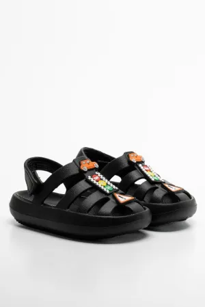 Caged Sandal Black