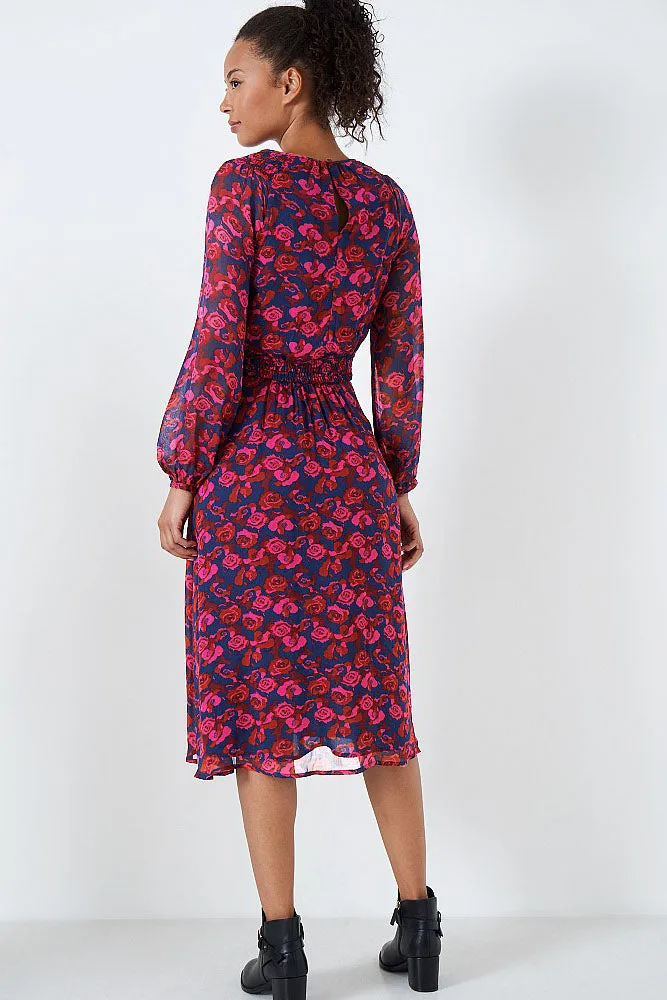 Floral 'Lorie' Midi Winter Dress