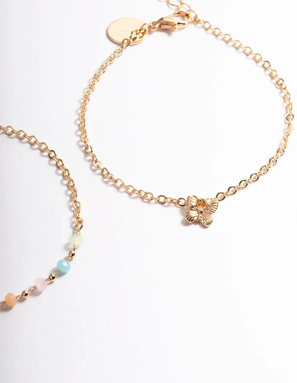 Gold Bead Butterfly Bracelet Pack
