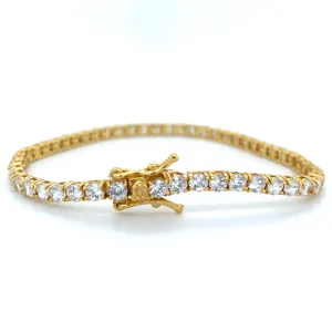 Golden 3mm Wide Cz Tennis Bracelet