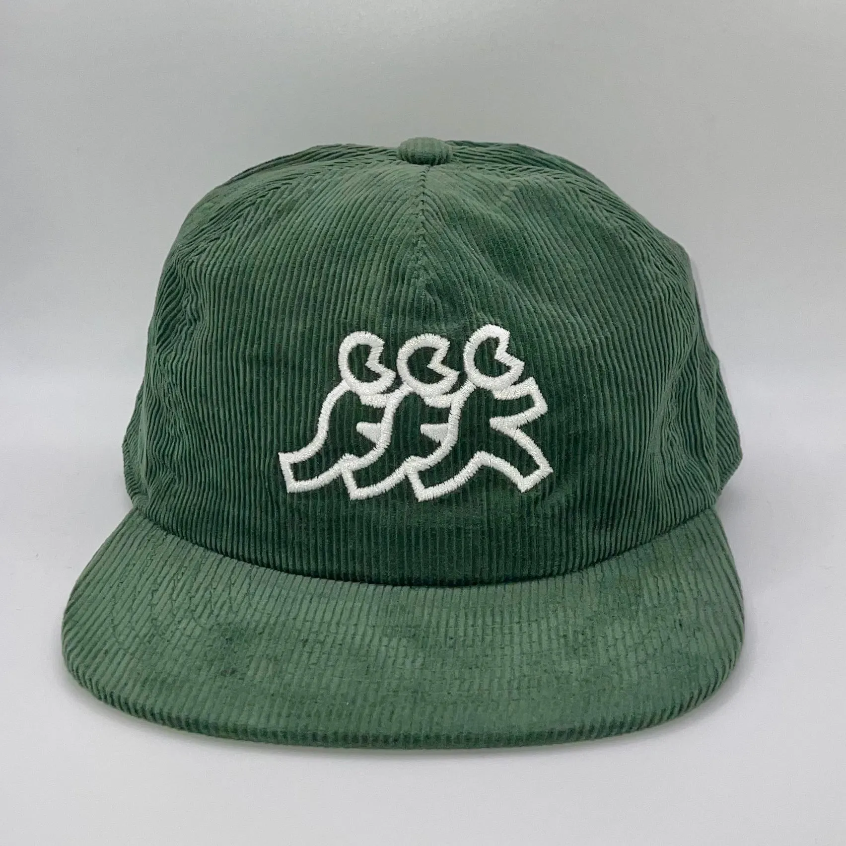 Green Flat Brim Corduroy Snapback