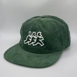 Green Flat Brim Corduroy Snapback