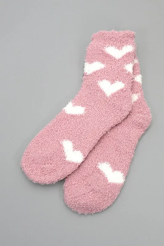 Heart Fuzzy Socks