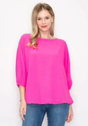 Joh Wrendelle Silky Crepe Top Neon Pink