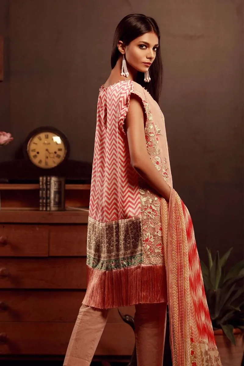 Khaadi Luxury Collection 2017 – Peach P17503