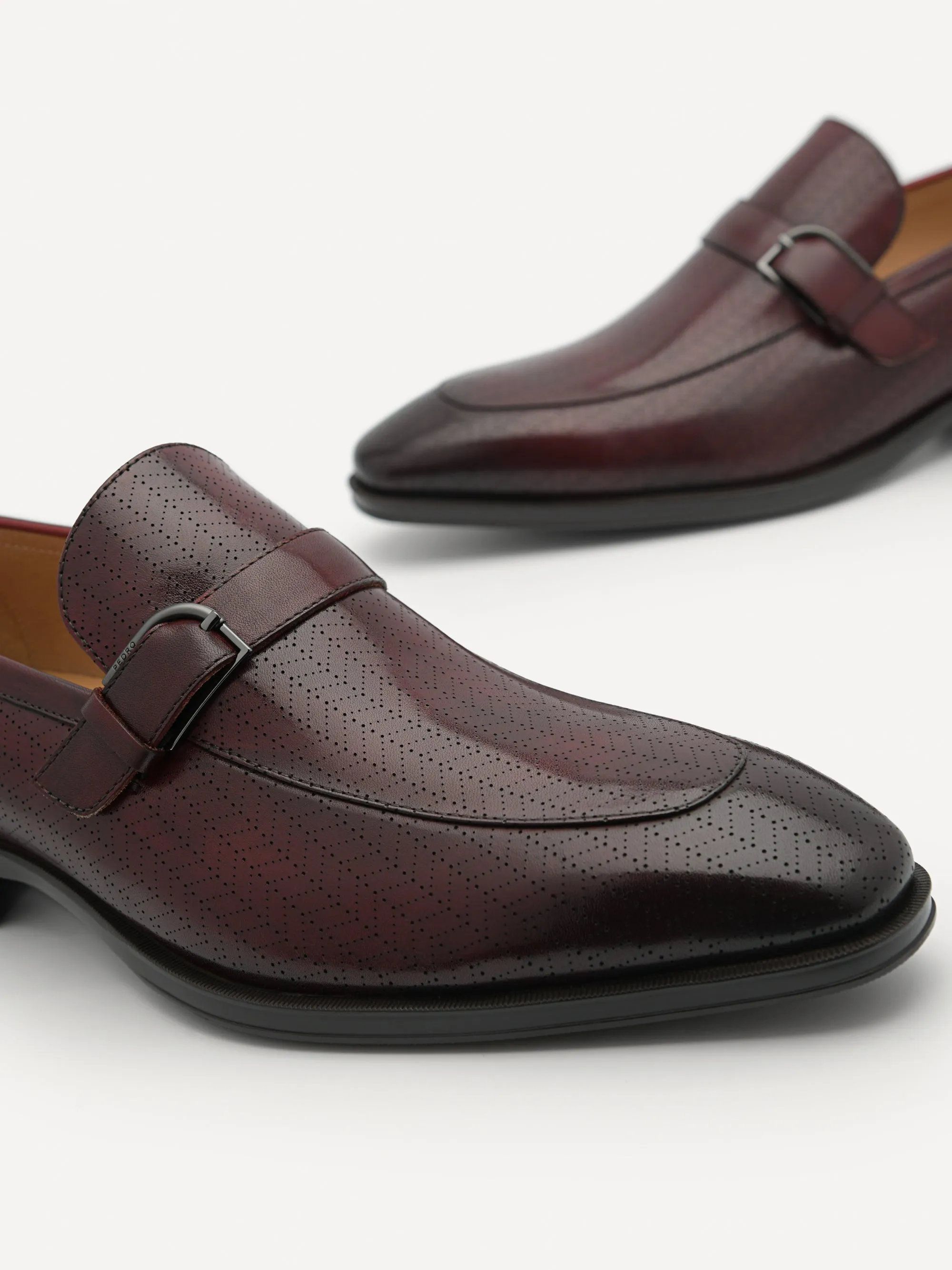Leather Buckle Loafers