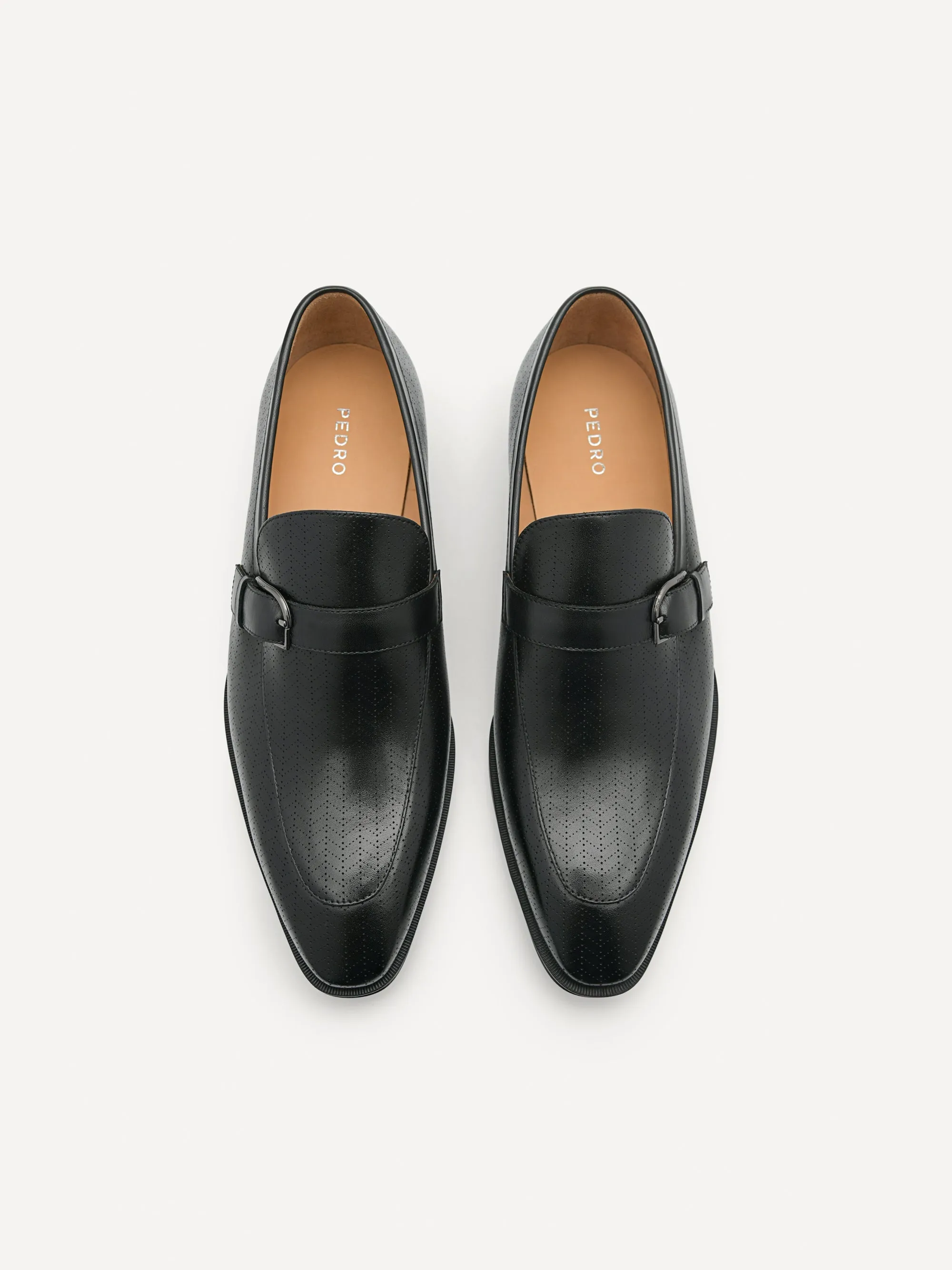 Leather Buckle Loafers