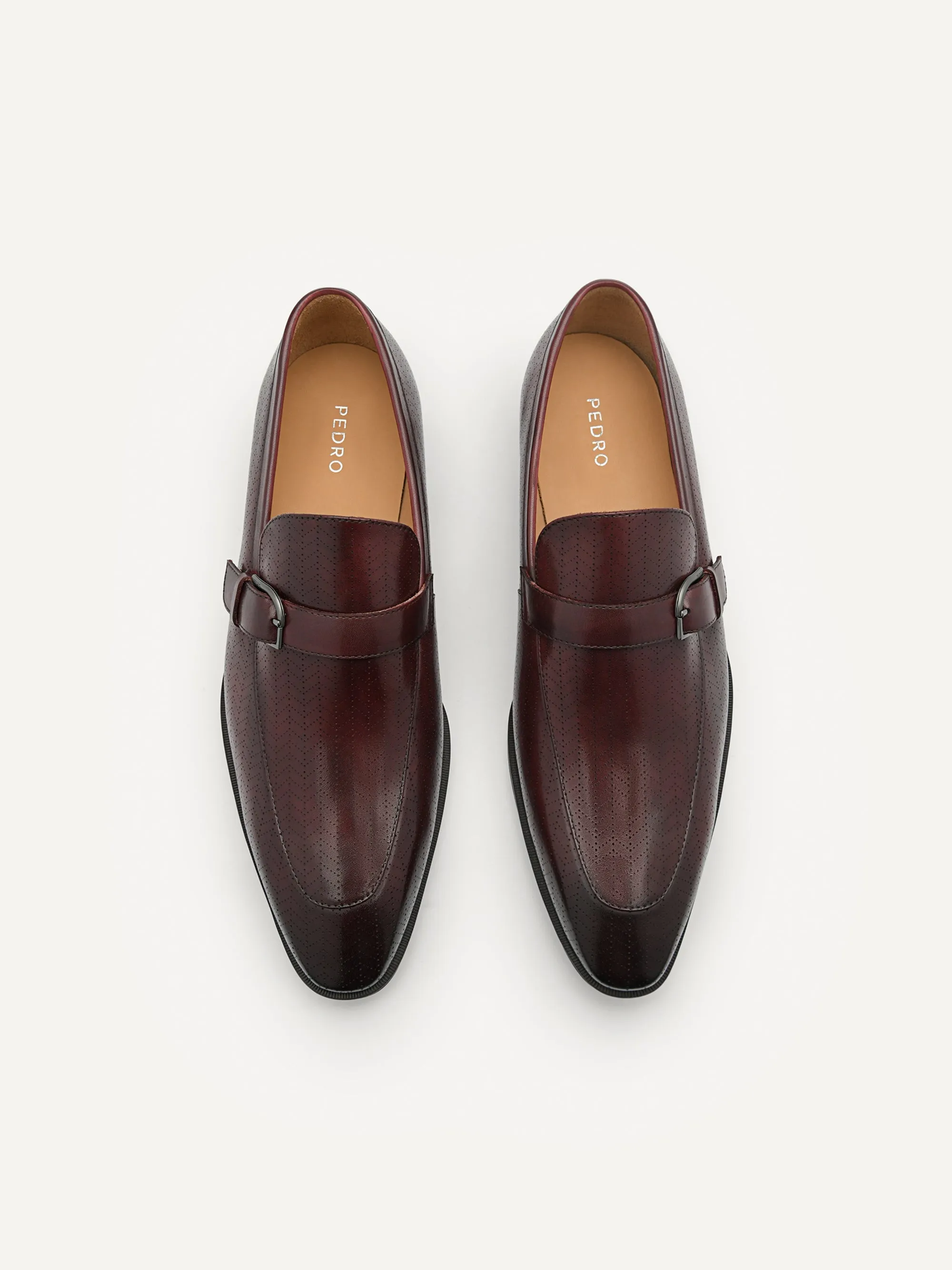Leather Buckle Loafers