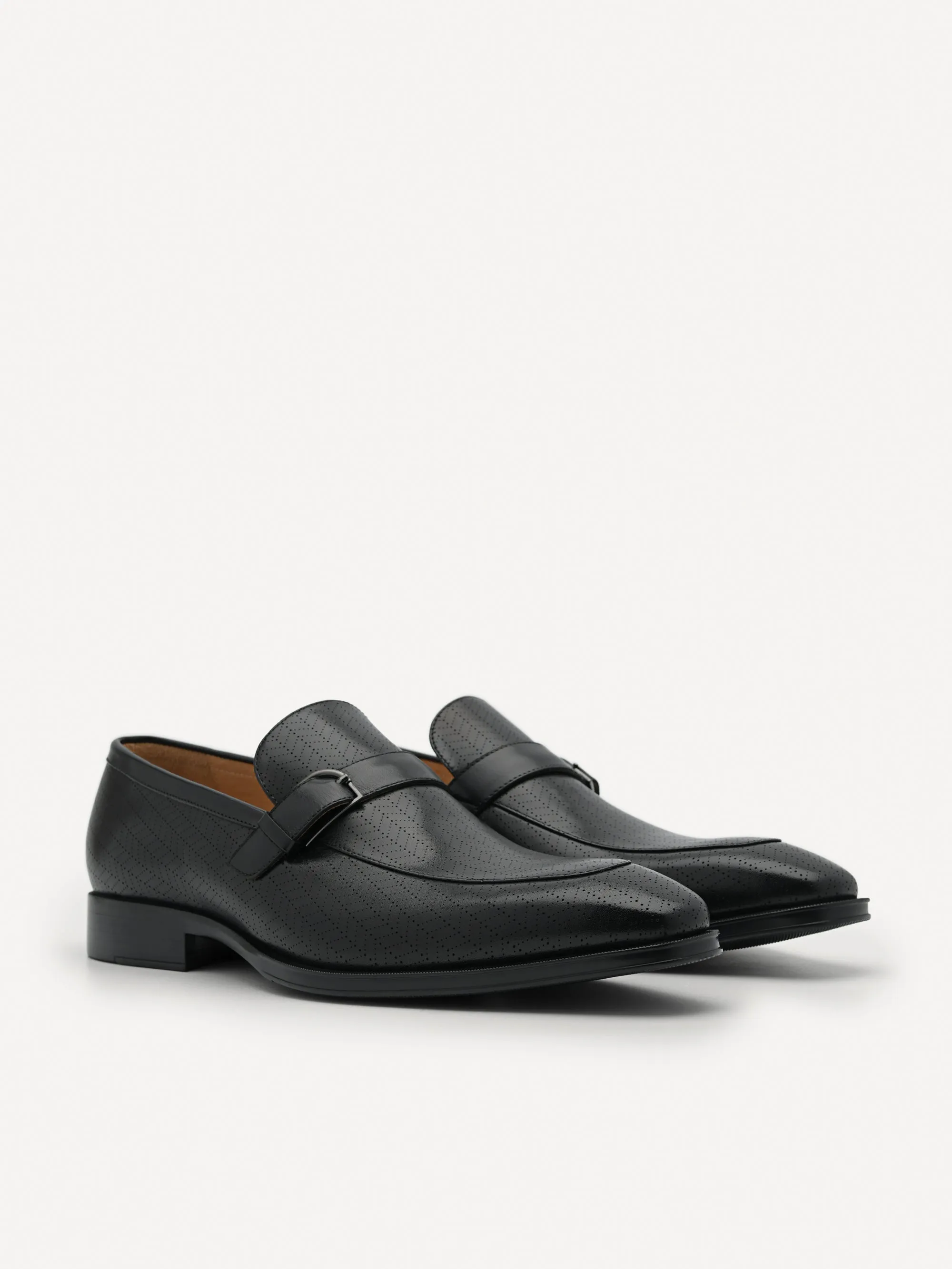 Leather Buckle Loafers