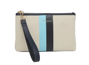 Louenhide Mimi Canvas Clutch - Cream Sky Blue