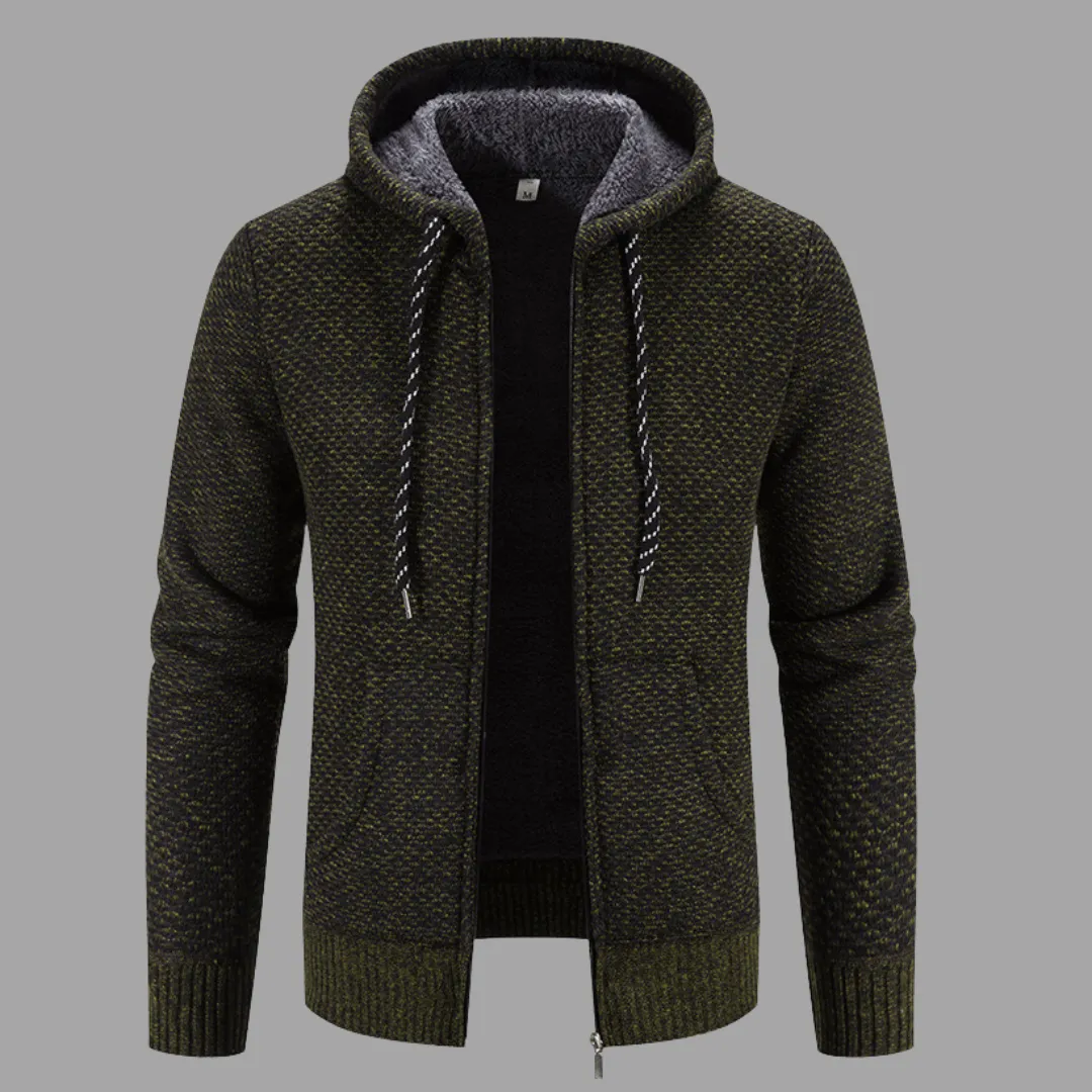 Men's Winter Plush Zipper Hoodie Coat