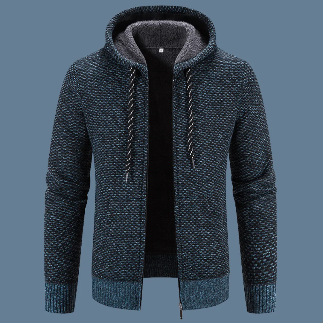 Men's Winter Plush Zipper Hoodie Coat