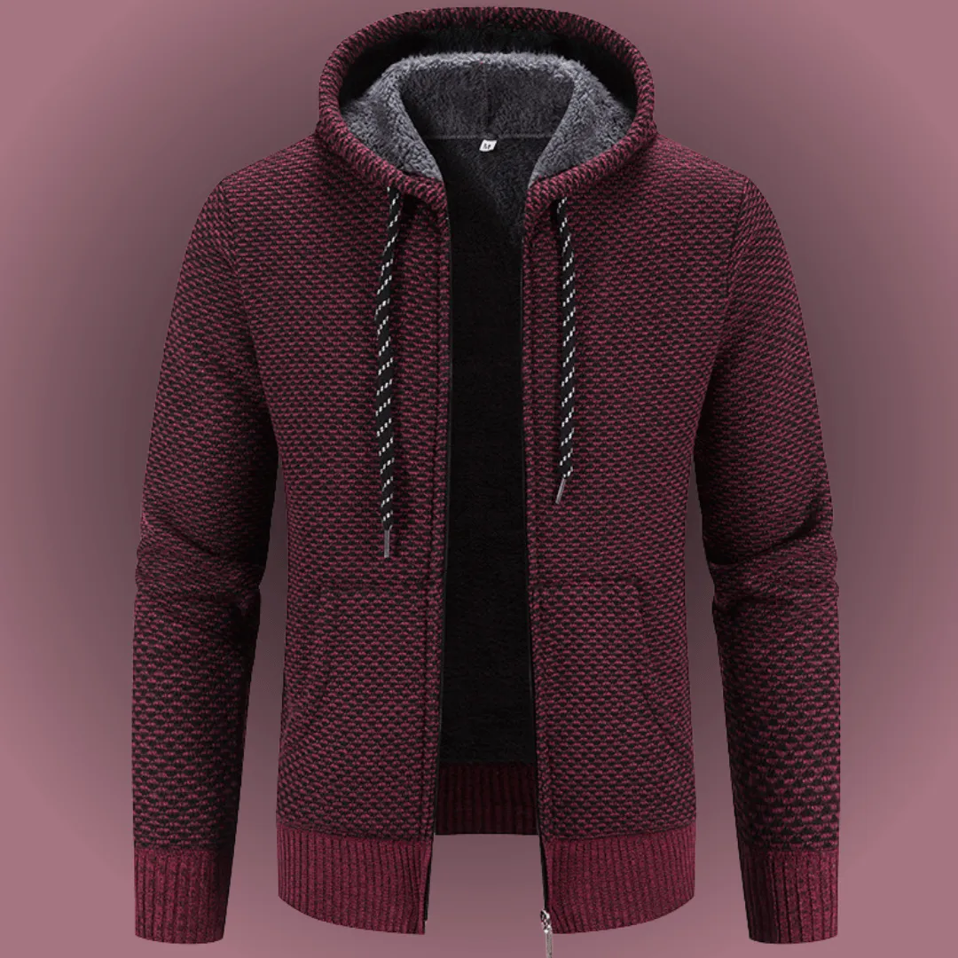 Men's Winter Plush Zipper Hoodie Coat