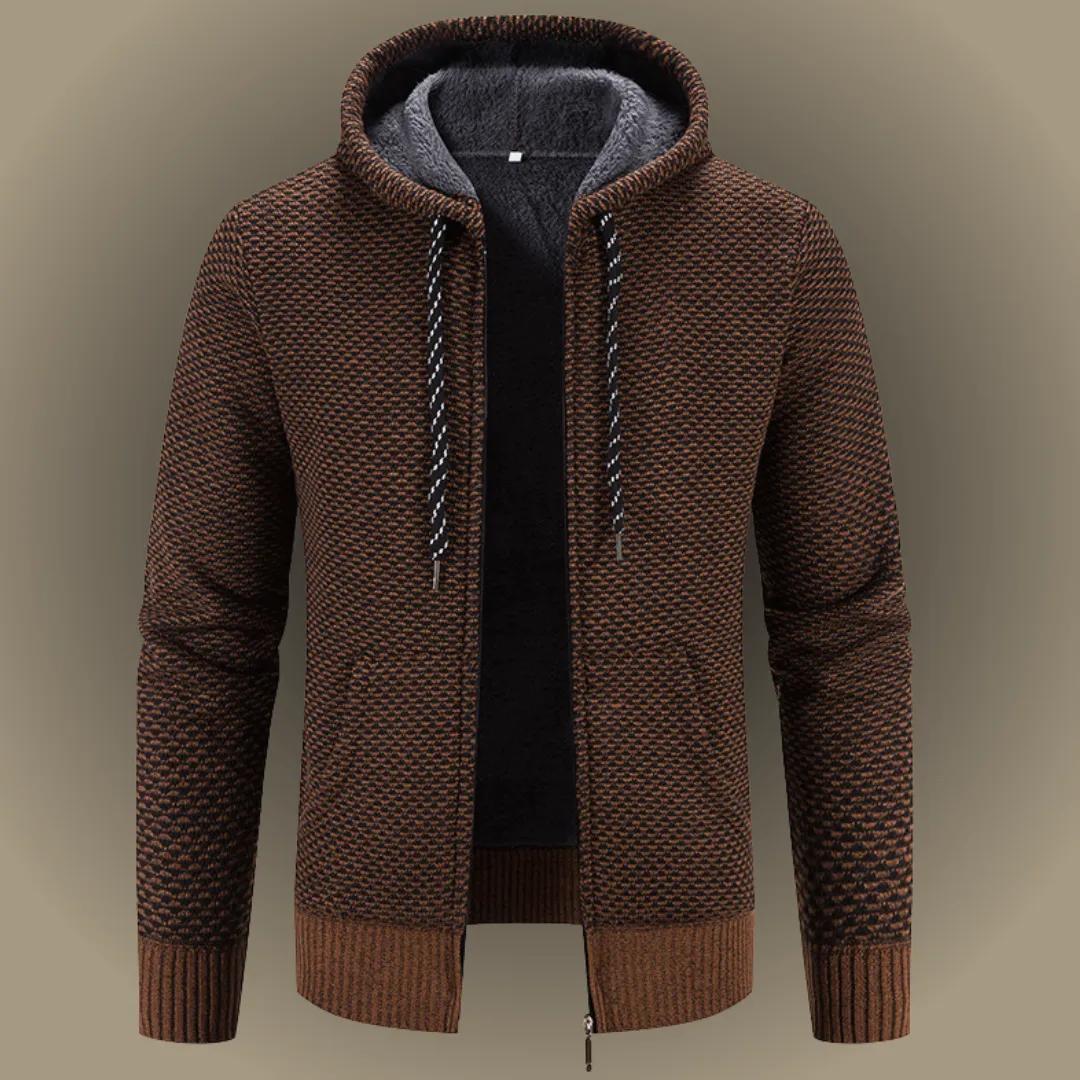 Men's Winter Plush Zipper Hoodie Coat