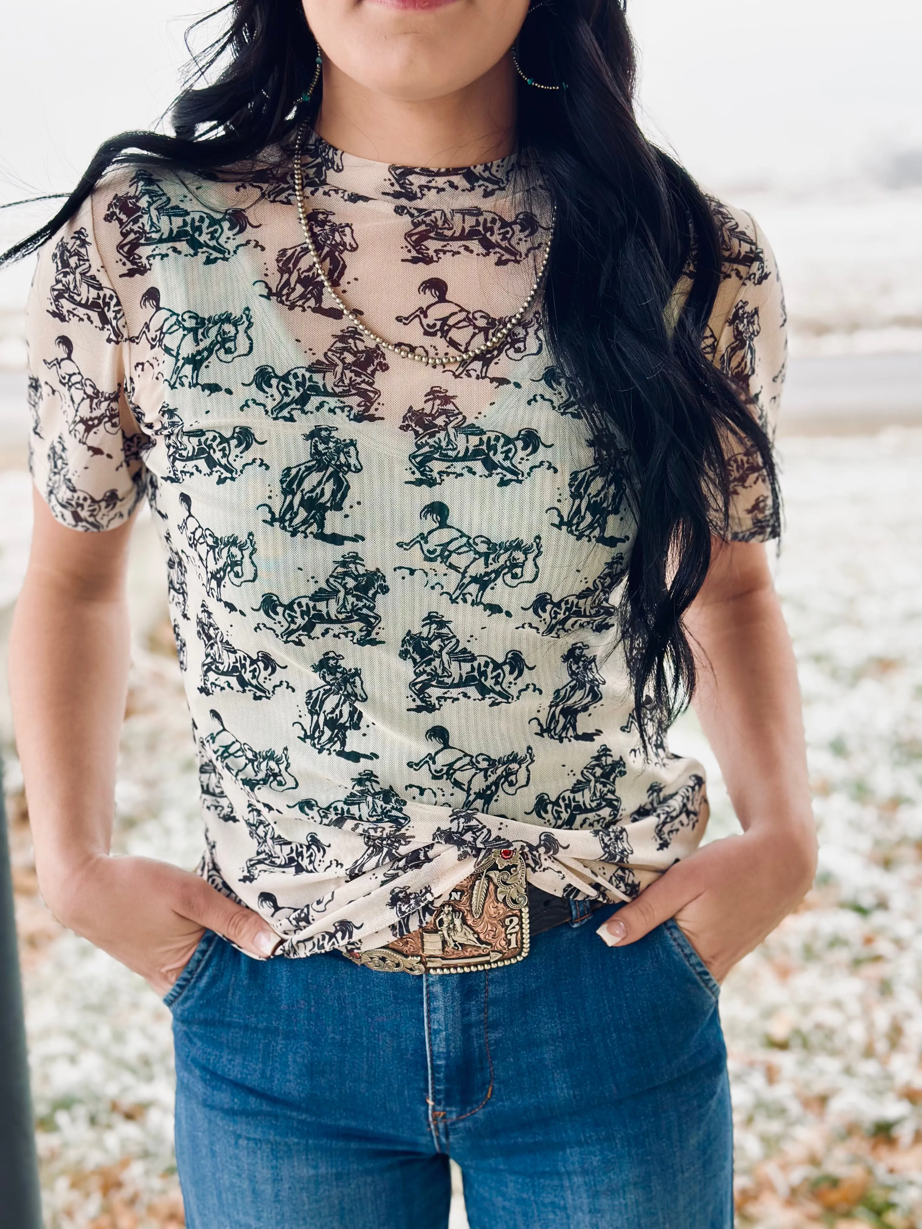 Ranchin' Mesh Top