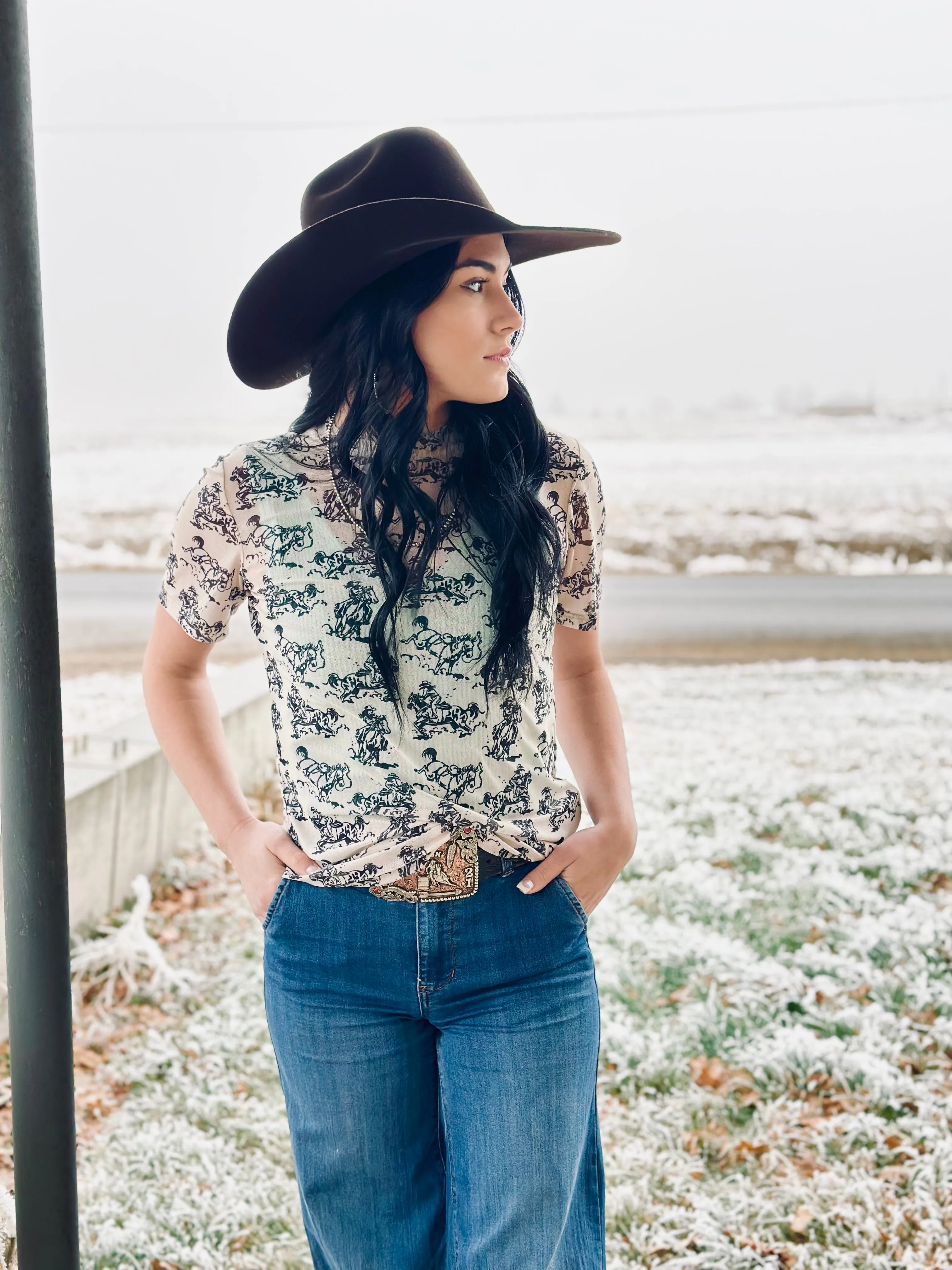 Ranchin' Mesh Top
