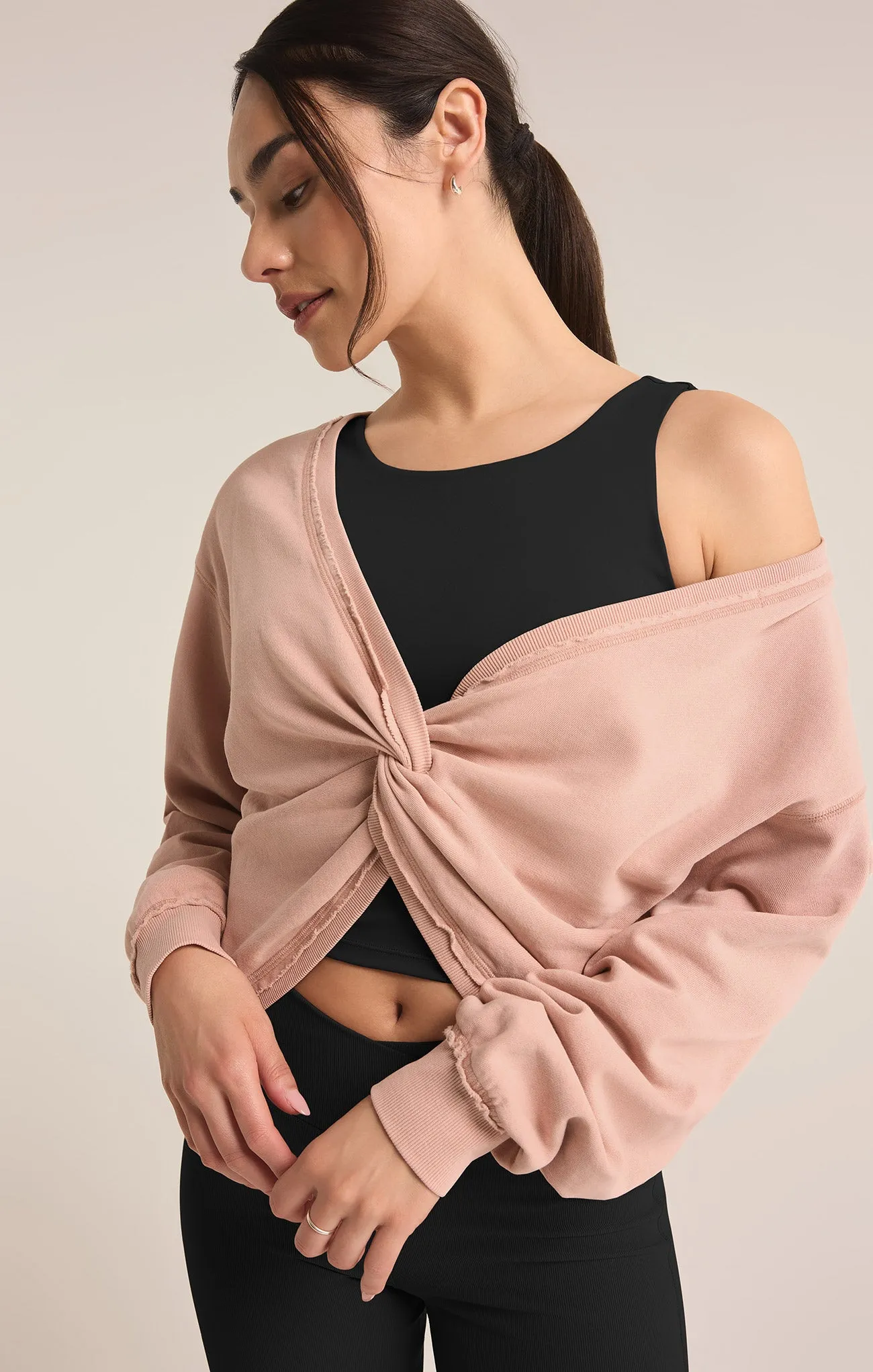 Reversible Twist Fleece Sweatshirt
