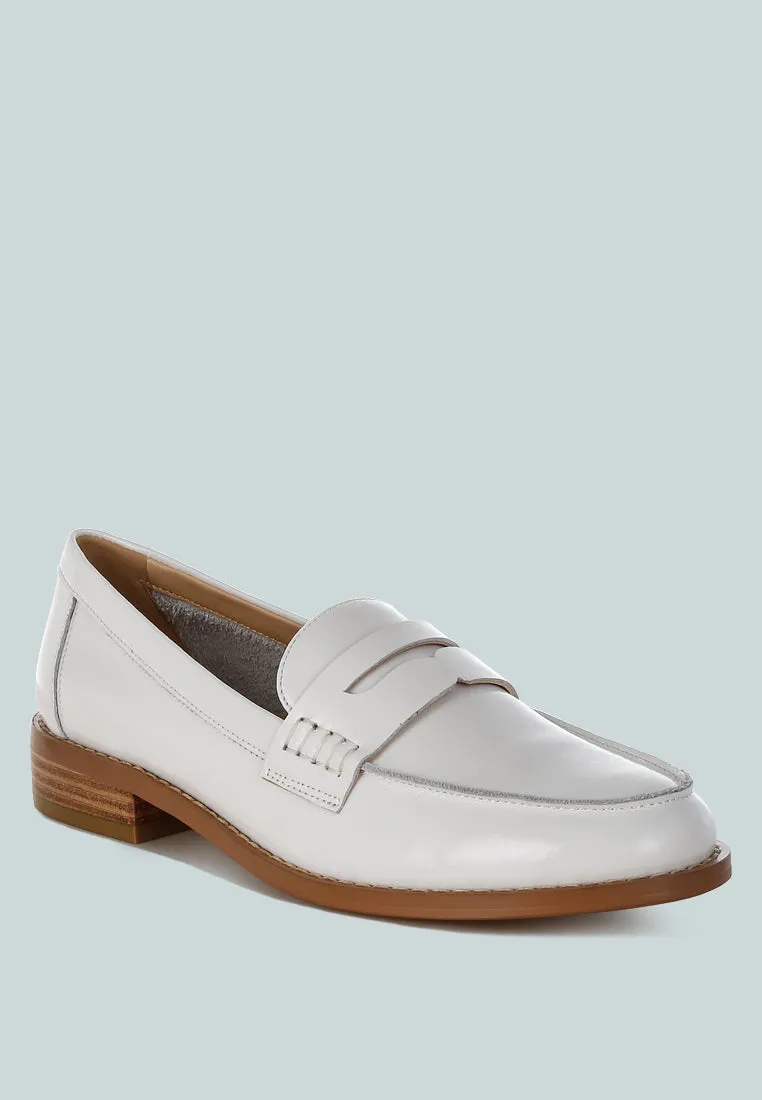 Roxana Real Leather Penny Strap Loafers