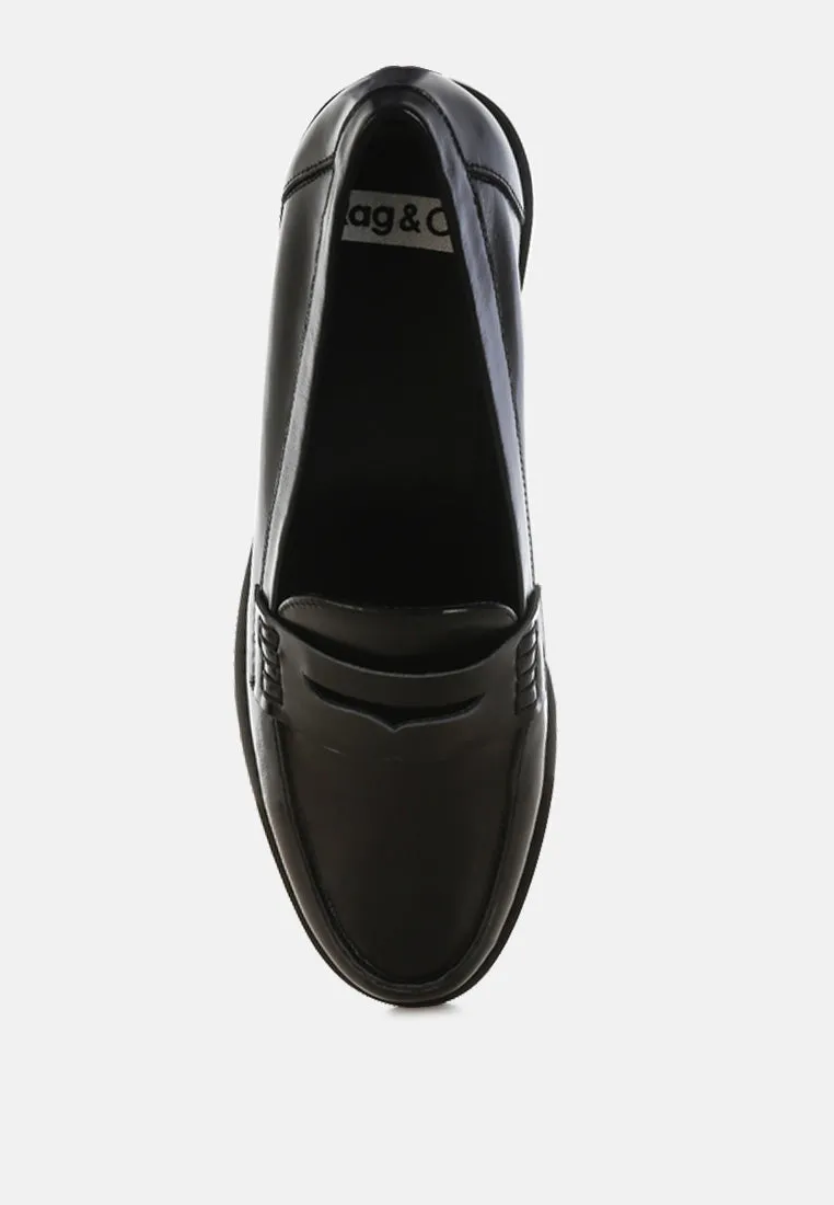 Roxana Real Leather Penny Strap Loafers