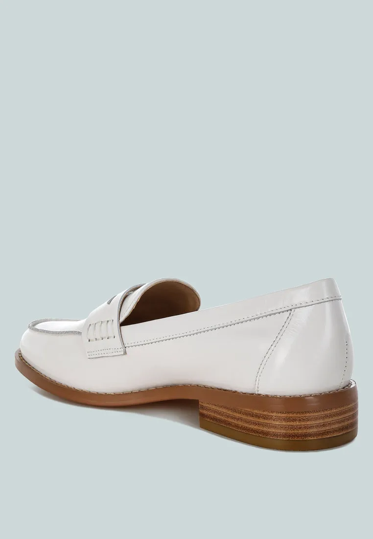 Roxana Real Leather Penny Strap Loafers