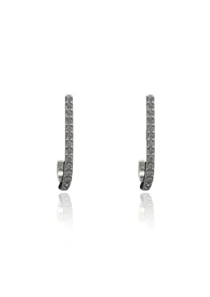 Silver Pave Post Earring
