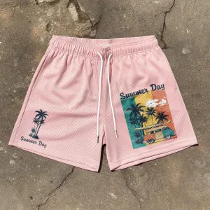 Summer retro fashion mesh shorts