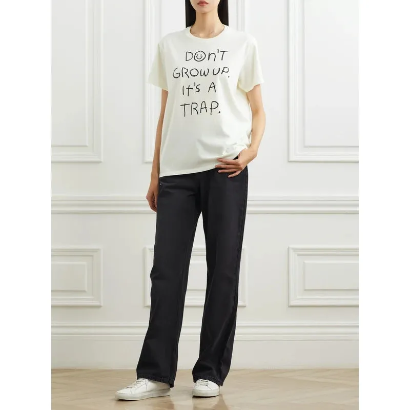 Y2K Don't Grow Up Oversized Cotton Tee - Streetwear Fashion