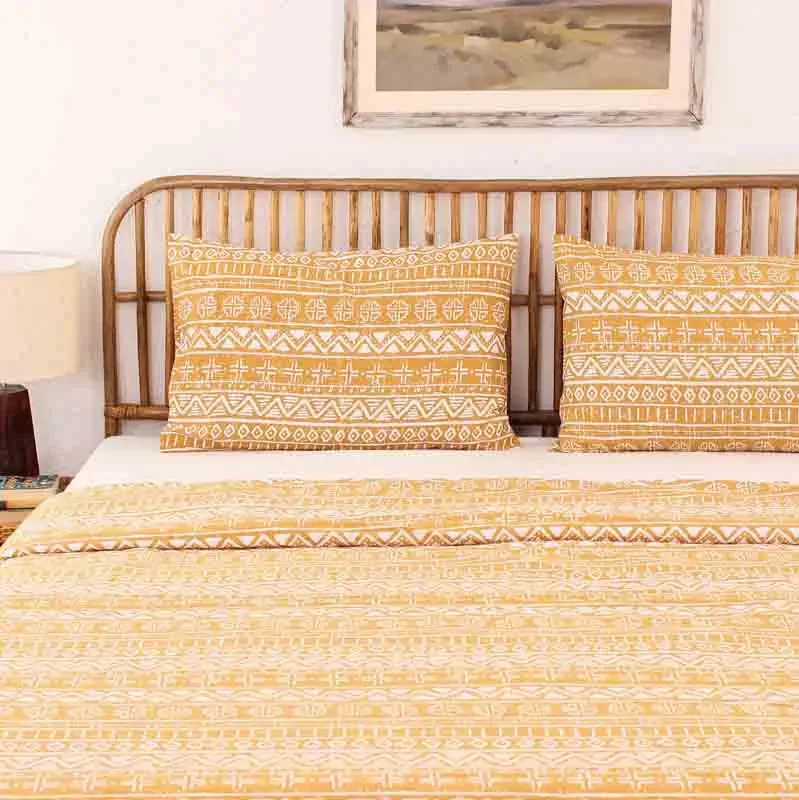 Yellow Kullu Patti Cotton Dohar | Singe Size | 60 x 90 inches